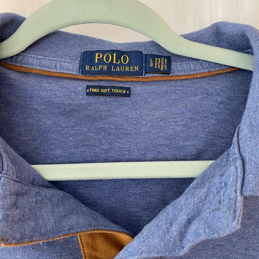 Polo Ralph Lauren size large Pima soft touch long sleeve polo. Blue.